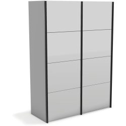 Kleiderschrank Window Grau Holz 148 cm 67 cm 214 cm - Farbe: lichtgrau - Material: Holzwerkstoff - Möbel Konfigurator: Traummöbel individuell