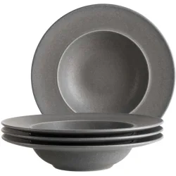 MÄSER Pastateller-Set 4-tlg. Unico Schwarz Steinzeug 27 cm - Pastateller-Set 4-tlg.