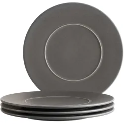 MÄSER Speiseteller-Set 4-tlg. Unico Schwarz Steinzeug 28 cm - Speiseteller-Set 4-tlg.