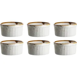 MÄSER Ramequin Pintar Braun/Weiss Porzellan 9 cm 9 cm 9 cm - Farbe: weiss/braun - Ramequin