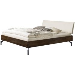 Hasena Bett Sassari Braun Holz 140 x 200 cm - Farbe: Anthracit / Weiss / Braun - Material: Nussbaum - Bett