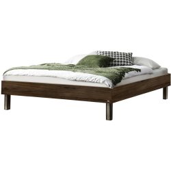 Hasena Bett Sassari Braun Holz 120 x 200 cm - Farbe: Nussbaum - Bett