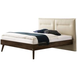Hasena Bett Sassari Braun Holz 200 x 200 cm - Farbe: nussbaum, cream - Bett