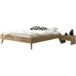 Hasena Bett Sassari Braun Holz 140 x 200 cm - Farbe: Wildeiche - Material: Eiche massiv - Bett