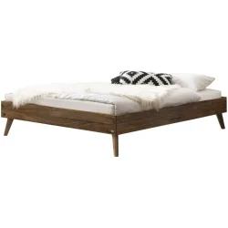 Hasena Bett Sassari Braun Holz 120 x 200 cm - Farbe: Nussbaum - Bett