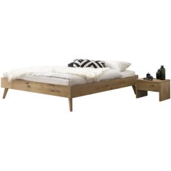 Hasena Bett Sassari Braun Holz 100 x 200 cm - Farbe: Wildeiche - Material: Eiche massiv - Bett