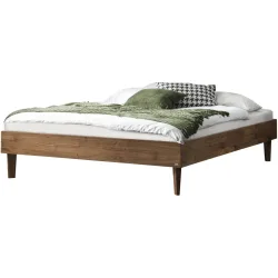 Hasena Bett Sassari Braun Holz 100 x 200 cm - Farbe: Nussbaum - Bett