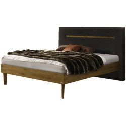 Hasena Bett Sassari Braun Holz 160 x 200 cm - Farbe: Wildeiche/anthracit - Material: Eiche massiv - Bett