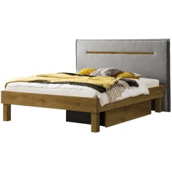 Hasena Bett Sassari Braun Holz 160 x 200 cm - Farbe: Wildeiche, grau - Material: Eiche massiv - Bett