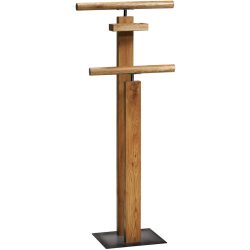 Hasena Herrendiener Claudio Braun/Grau Holz/Stahl 45 cm 107 cm - Farbe: Wildeiche, schmiedeisenfarbig - Material: Eiche massiv, Stahl - Herrendiener