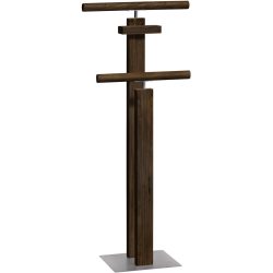 Hasena Herrendiener Claudio Braun/Silber Holz/Stahl 45 cm 107 cm - Farbe: Metall: 42-Alu / Holz: 82-Nussbaum, geölt - Material: Nussbaum, Stahl -