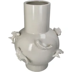 Vase Myko Beige Steingut 36.5 cm - Farbe: elfenbein - Vase