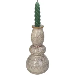 Kerzenhalter Kaars Beige Stein 22 cm - Farbe: sand - Material: Feinsteinzeug - Kerzenhalter