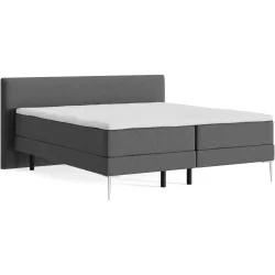 Boxspringbett Bela Grau Stoff 180 x 200 cm - Farbe: Dunkelgrau - Möbel Konfigurator: Traummöbel individuell zusammenstellen - Boxspringbett