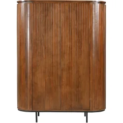 Highboard Mango Braun/Schwarz Holz 115 cm 151 cm - Farbe: natur/schwarz - Material: Mangoholz massiv - Highboard