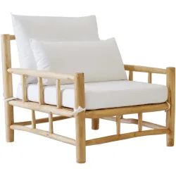 LIVIQUE, Loungesessel Garda natur/weiss Teak - Loungesessel