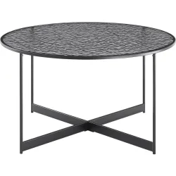 Salontisch Habit Schwarz Glas/Metall 80 cm - Material: Metall/Glas - Salontisch