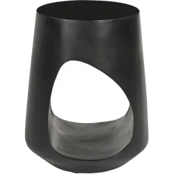 Beistelltisch Smooth Schwarz Holz 32 cm - Material: Mangoholz massiv - Beistelltisch