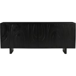 Sideboard Smooth Schwarz Holz 180 cm 76 cm - Material: Mangoholz massiv - Sideboard