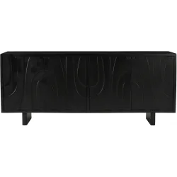 Sideboard Smooth Schwarz Holz 180 cm 76 cm - Material: Mangoholz massiv - Sideboard