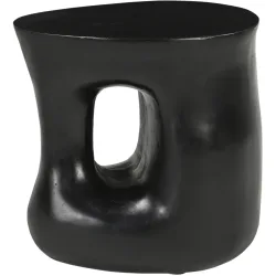 Beistelltisch Smooth Schwarz Holz 40 cm - Material: Mangoholz massiv - Beistelltisch