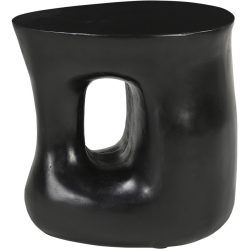 Beistelltisch Smooth Schwarz Holz 40 cm - Material: Mangoholz massiv - Beistelltisch