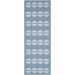 HORREDSMATTAN Outdoor-Teppich Bastian Blau Polyester/Kunststoff 70 cm 450 cm - Farbe: blue - Material: Phthalatfreies PVC 90%, Polyester 10% -