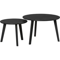 Beistelltisch 2er-Set Montecito Schwarz Holz 70 cm - Material: Holzwerkstoff - Beistelltisch 2er-Set