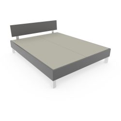 Bett Window Grau Holz 90 x 200 cm - Farbe: anthrazit - Material: Holzwerkstoff - Bett
