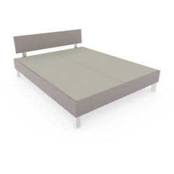 Bett Window Braun/Grau Holz 120 x 200 cm - Farbe: taupe - Material: Holzwerkstoff - Bett