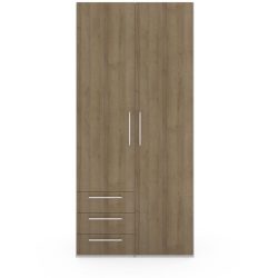 Kleiderschrank Window Braun Holz 99.5 cm 60 cm 213.9 cm - Farbe: eiche - Material: Holzwerkstoff - Kleiderschrank