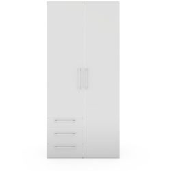 Kleiderschrank Window Weiss Holz 99.5 cm 60 cm 213.9 cm - Material: Holzwerkstoff - Kleiderschrank
