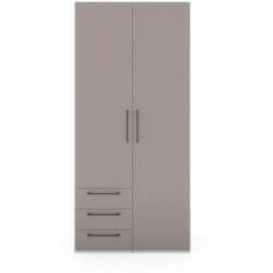 Kleiderschrank Window Braun/Grau Holz 99.5 cm 60 cm 213.9 cm - Farbe: taupe - Material: Holzwerkstoff - Kleiderschrank