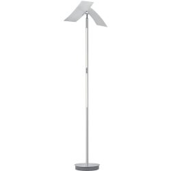Stehlampe Montana Silber Aluminium/Eisen 39 cm 180 cm - Farbe: Aluminium matt - LED - Lichtfarbe: Extra warmweiss - Helles Neutralweiss - Stehlampe-