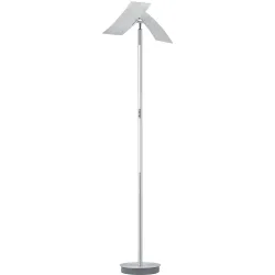 Stehlampe Montana Silber Aluminium/Eisen 39 cm 180 cm - Farbe: Aluminium matt - LED - Lichtfarbe: Extra warmweiss - Helles Neutralweiss - Stehlampe-
