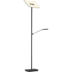 Leselampe Maluna Schwarz Aluminium/Eisen 39 cm 180 cm - LED - Lichtfarbe: Extra warmweiss - Leselampe- LED Energiesparlampe