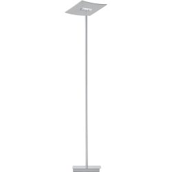 Stehlampe Maluna Grau Aluminium/Eisen 39 cm 180 cm - Farbe: Nickel matt - LED - Lichtfarbe: Extra warmweiss - Stehlampe- LED Energiesparlampe