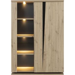 Geschirrschrank Crack Braun Holz/Holzwerkstoff 120 cm 170 cm - Farbe: eiche - Material: Holzwerkstoff und Spanplatte - Geschirrschrank