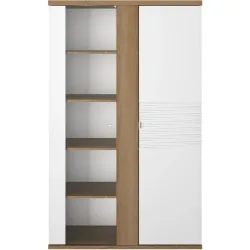 Vitrine Otello Braun/Weiss Holzwerkstoff 45 cm 178 cm 110 cm - Farbe: eiche/weiss - Vitrine