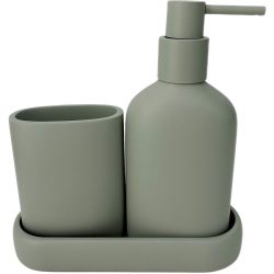 Badezimmer-Set Kim Grün 8.1 cm 17.9 cm - Material: Polyresin - Badezimmer-Set