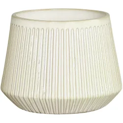 Übertopf Natural & Feminine Glamour Weiss Keramik 14 cm 11 cm - Übertopf