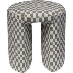 Hocker June Braun/Weiss Polyester 38 cm 42 cm - Farbe: weiss/braun - Hocker