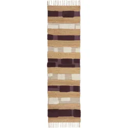 Teppich Slammer Lila/Weiss Jute 60 cm 230 cm - Farbe: lilaweiss - Teppich