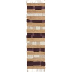 Teppich Slammer Lila/Weiss Jute 60 cm 230 cm - Farbe: lilaweiss - Teppich