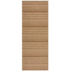Outdoor-Teppich Ricochet hellbraun Streifen Polypropylen 80 x 230 cm - Outdoor-Teppich