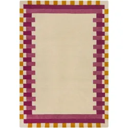Teppich Skandy Braun/Rosa Wolle 200 cm 290 cm - Teppich