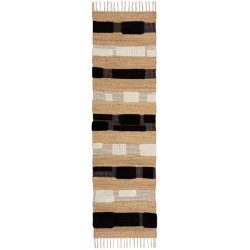 Teppich Slammer Braun/Schwarz/Weiss Jute 60 cm 230 cm - Teppich