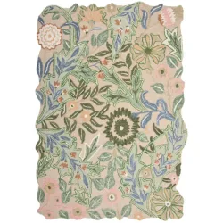 Teppich Yearn Blau/Grün/Rosa Wolle 200 cm 290 cm - Farbe: blau/rosa/grün - Teppich