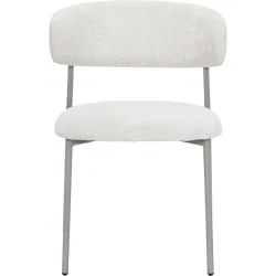 Stuhl Verina Weiss/Grau Polyester/Metall 54 cm - Farbe: Beige/Grau - Stuhl