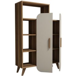 Bücherregal Yemek Braun Kunststoff 127 cm 35 cm - Farbe: Walnuss - Material: Melamin - Bücherregal